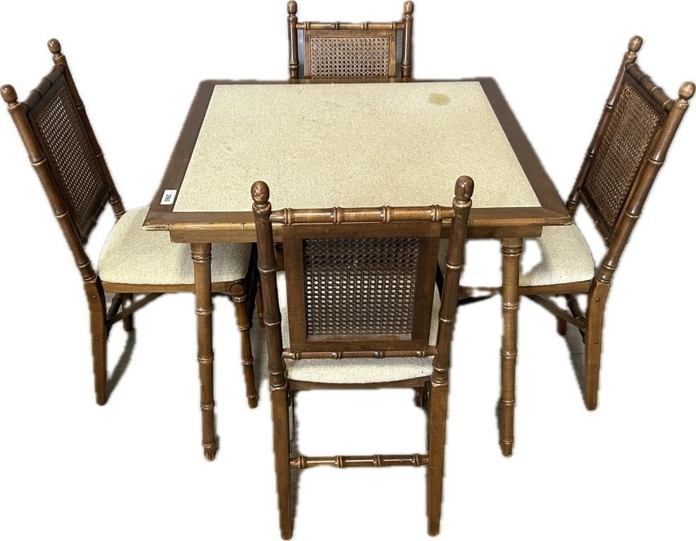 Bamboo Rattan Style Table w/ 4 Chairs.