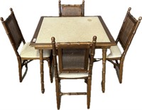 Bamboo Rattan Style Table w/ 4 Chairs.