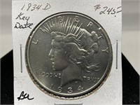 1934-D Silver Peace Dollar! KEY DATE!