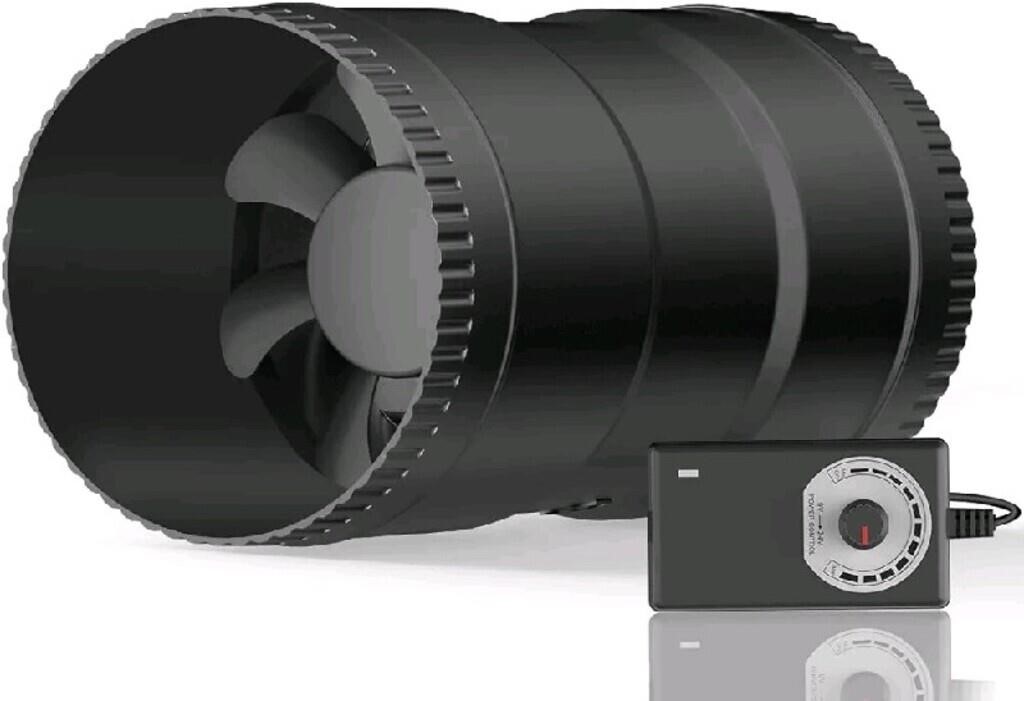 Hon&Guan 4 Inch Inline Booster Duct Fan with Speed
