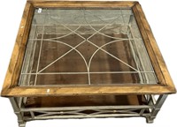 High End Coffee Table w/ Glass Top.