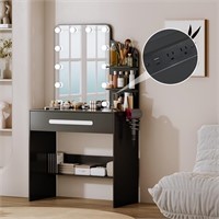 sbdmirau Modern Vanity Desk with Lighted Mirror,