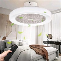 PIMFM Low Profile Ceiling Fan with Lights Flush an