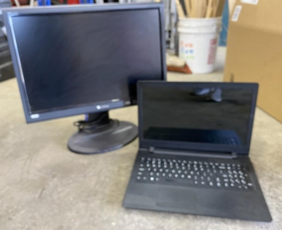 Monitor & Lenovo Laptop