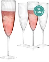 $106  96 PCS Plastic Champagne Flutes  Clear 6 oz