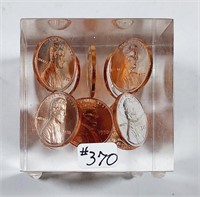10   1970 Lincoln Cents in Acrylic