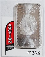 One troy ounce .999 silver bar