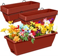$67  10 Pcs 20in Rectangular Planters  Flower Pots