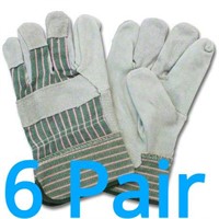 6pr Leather Palm Gunn Cut Glove, Safety Zone
