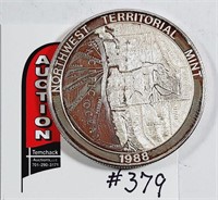 1988  Northwest Territorial mint1 oz .999silver rd