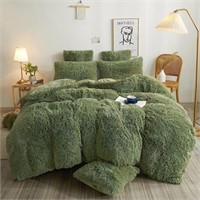 Bedsure Fluffy Comforter Set Queen - Ultra Soft