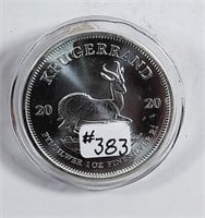 2020  Krugerrand   1 oz .999 silver round