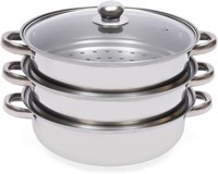 $42  3-Tier Stainless Steel Steamer for Veg & Past