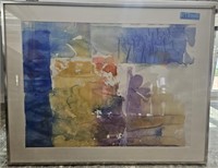 LARGE ANNE MCKAY LILES FRAMED WATERCOLOR