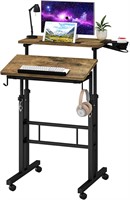 $80  Klvied Rolling Mobile Desk  Oak