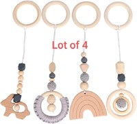 Lot of 4, 4Pcs Wooden Baby Gym Baby Hanging Toys W