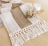 $15  Boho 90 Table Runner  Cream & Brown  12x90