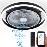 $140  YoloOwl Flush Mount Fan  19.8in  Bluetooth