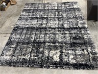 8x10 Black Grey White Area Rug Just Unwrapped