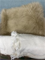 Faux Fur Blanket , Ivory Blanket