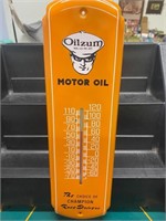 Metal OILZUM Gas & Oil Thermometer Sign