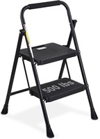 $48  HBTower 2-Step Ladder  Sturdy  Light  Black