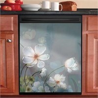 $40  White Flowers Dishwasher Cover 23x26