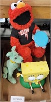 ELECTRONIC ELMO, SPONGEBOB, & STUFFED DOG