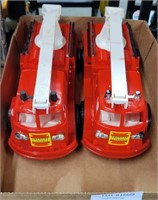 2 PLASTIC TOY FIRE TRUCKS