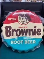 Brownie Root Beer Bottle Cap Metal Sign