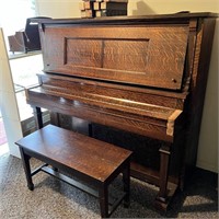 Vintage Schiller Upright Grand Piano