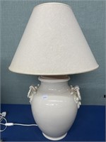 Crackled Style Ceramic Table Lamp with Shade 27”h