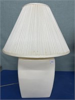 Square Style Ceramic Table Lamp , 2 Bulb with shad