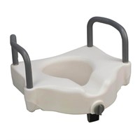 Raised Round Toilet Seat in White with Arms