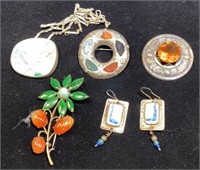 VARIOUS UNSIGNED SILVER JEWELRY
