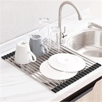 Dish Drying Rack  Over Sink (XL  Black)