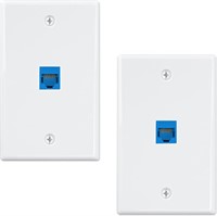 $8  2-Pack Ethernet Wall Plate  1-Port  Blue
