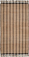 Jute Rug 6x9 Ft  Hand Woven  Brown/Striped
