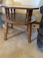 MCM wooden round end table