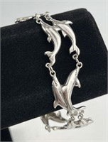 925 Silver Dolphins Bracelet