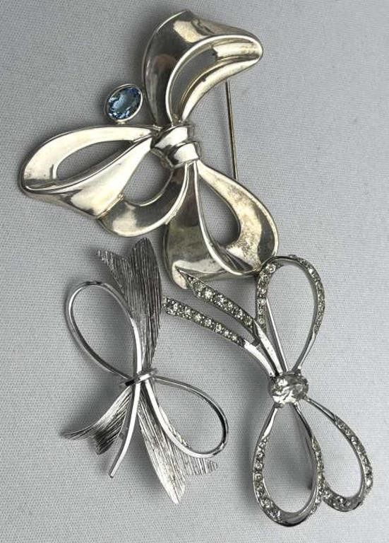 (3) 925 Silver Bow Pins