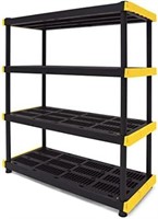 4-Tier Storage Shelving  Black/Yellow (55Hx48W)