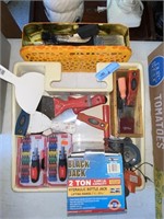 2 TON JACK, PAINT BRUSHES AND TOOL LOT