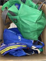 LARGE LOT OF CANVAS BAGS AND GLOVES