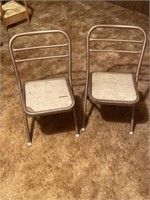 Vintage metal childrens folding chair