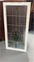 Stained Window in Wood Frame