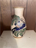 Hand painted stoneware vase