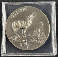 1oz+ Sterling Silver Coyote Wildlife Round