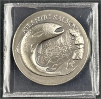 1oz+ Sterling Silver Atlantic Salmon Wildlife