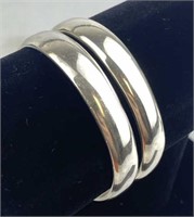 925 Silver Taxco Double Band Cuff Bracelet